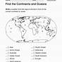 Worksheets On Continents And Oceans