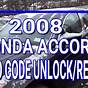 2009 Honda Accord Radio Code Reset