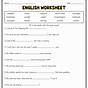 English Worksheets For 9th Graders