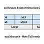 Van Heusen Aviator Shirt Size Chart