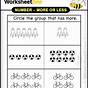 More And Less Worksheet For Kindergarten