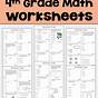 Math Sheets For Fourth Graders