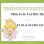 Tooth Fairy Printable Certificate