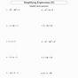Simplifying Algebraic Expressions Worksheets With Answers