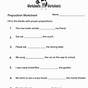 Preposition Practice Worksheet 5th Grade