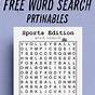 Sports Word Search Printable