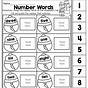 Kindergarten Number Words Worksheet