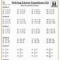 Linear Equations Worksheets