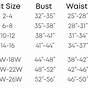Width And Length Size Chart