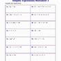 Evaluating Expressions Worksheets Algebra 1