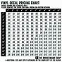 Vinyl Decal Car Decal Size Chart