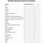 Self Employment Income And Expense Worksheet