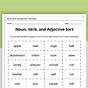 Adjective Noun And Verb Worksheet