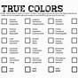 True Colors Worksheet Pdf