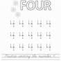 Cursive Numbers 4 Worksheet