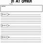 Opinion Writing Graphic Organizer 2nd Grade