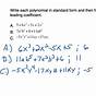 Writing Polynomials In Standard Form Worksheet