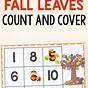 Fall Count Worksheet Kindergarten