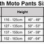 Fox Racing Pants Size Chart