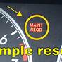 How To Reset Maint Reqd Toyota Corolla