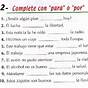 Por Y Para Worksheet Pdf