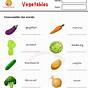 Vegetables Worksheet For Grade 1
