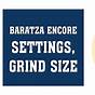 Encore Baratza Grind Chart