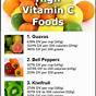 Vitamin C Fruits And Vegetables Chart
