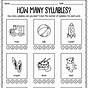Syllables Worksheets For Kindergarten