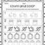Fall Count And Color Worksheet
