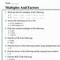Factors Multiples Worksheet