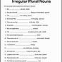 Irregular Nouns Worksheet 4th Grade