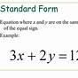 Linear Equation Standard Form Worksheet Pdf