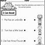 Printable Kindergarten Reading Worksheet Printout