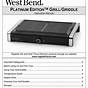 West Bend 76222 Griddle User Manual
