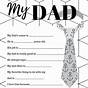 Father's Day About My Dad Printable