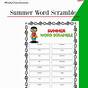 Summer Word Scramble Printable