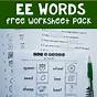 Ee Word Family Worksheet