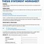 Writing A Thesis Statement Worksheet Pdf
