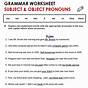 Subject And Objective Pronouns Worksheets