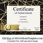 Printable Certificate Of Achievement Pdf