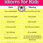 Idioms Worksheet For Kids