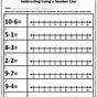 Subtraction Using A Numberline Worksheets