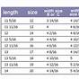 Sports Shoes Size Chart