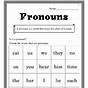 Pronouns Worksheet Kindergarten