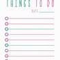 Printable Things To Do List