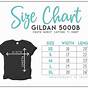 Gildan T-shirts Size Chart