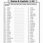 States And Capitals Worksheets