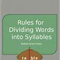 Dividing Words Into Syllables Rules