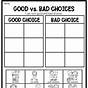 Free Printable Good Choices Bad Choices Worksheets